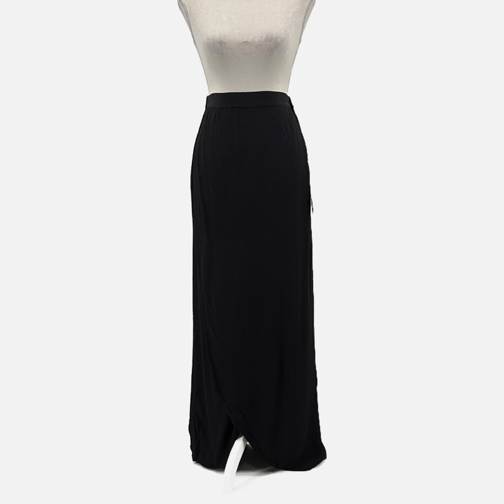 Flax Vintage Rayon Maxi Cocoon Skirt in Black - NEW Deadstock - Size Medium